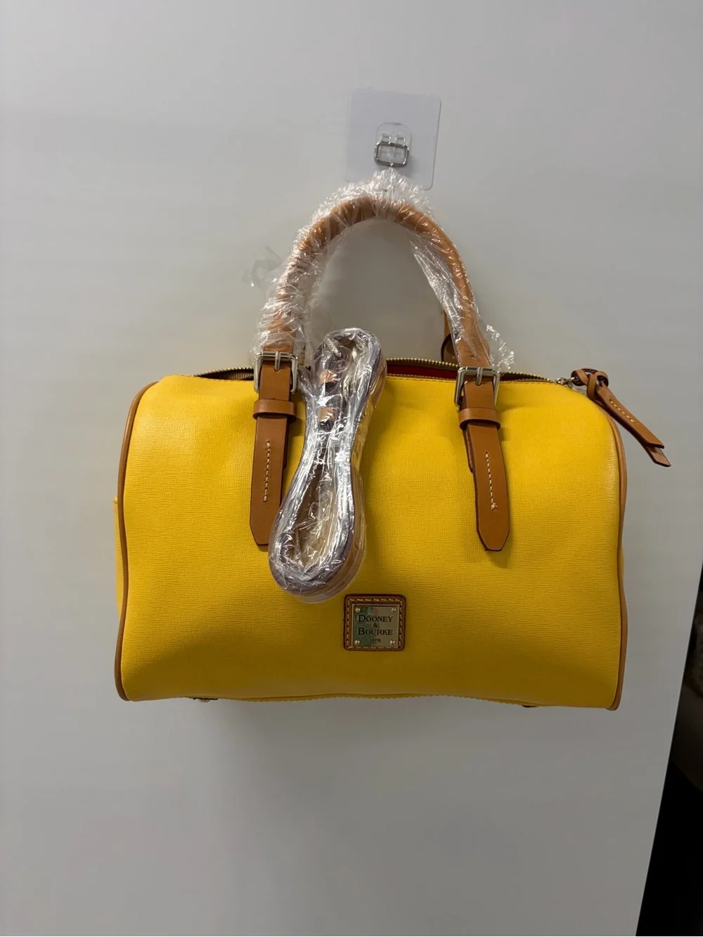 Dooney & Bourke Large Yellow Saffiano Satchel Bag